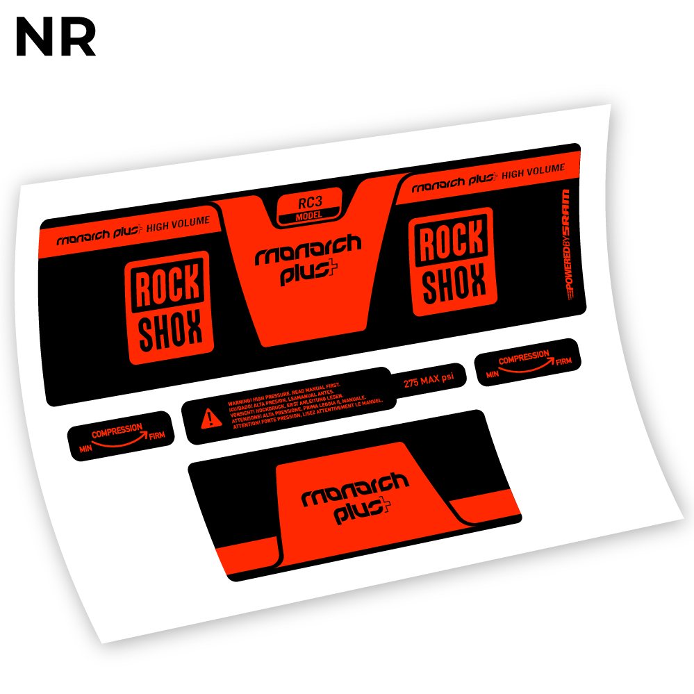 Stickers Rock Shox Monarch Plus High Volume 2014 compatibles Autocollants amortisseur VTT