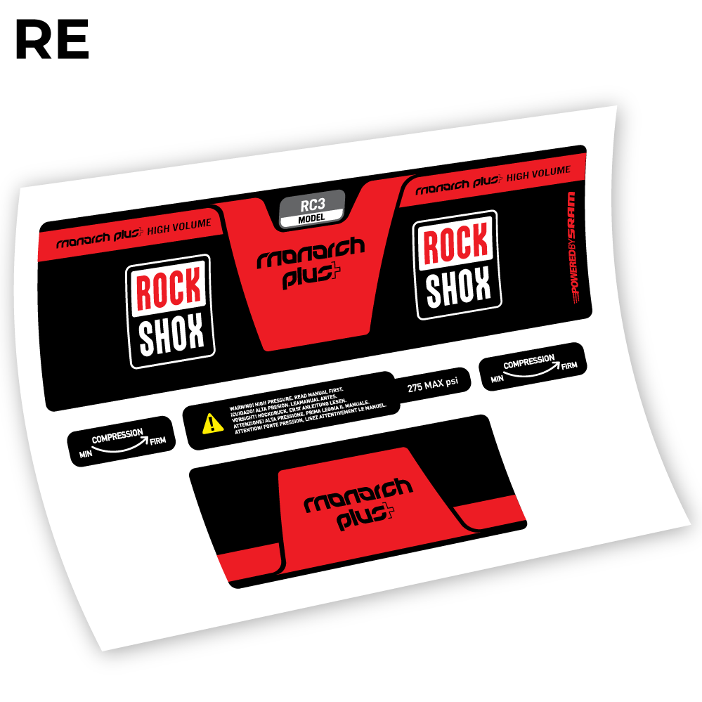 Stickers Rock Shox Monarch Plus High Volume 2014 compatibles Autocollants amortisseur VTT