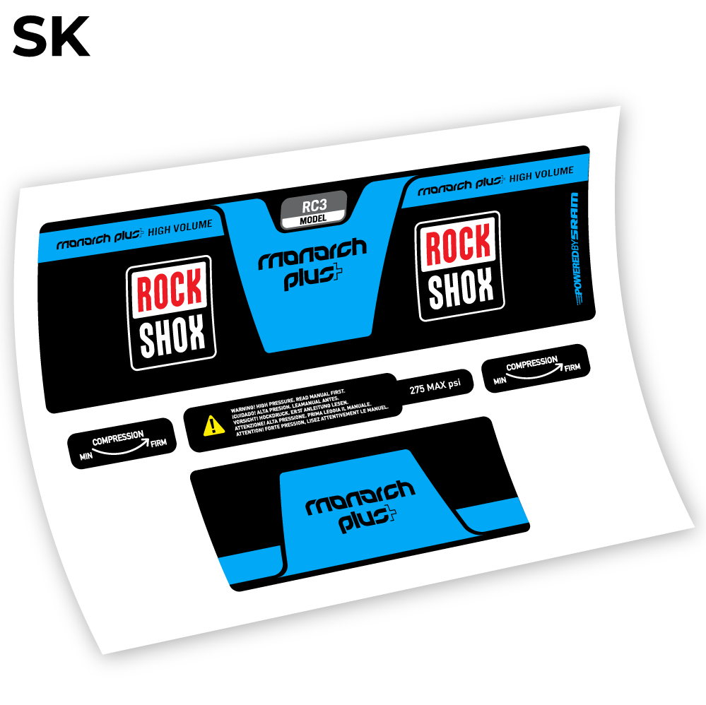 Stickers Rock Shox Monarch Plus High Volume 2014 compatibles Autocollants amortisseur VTT