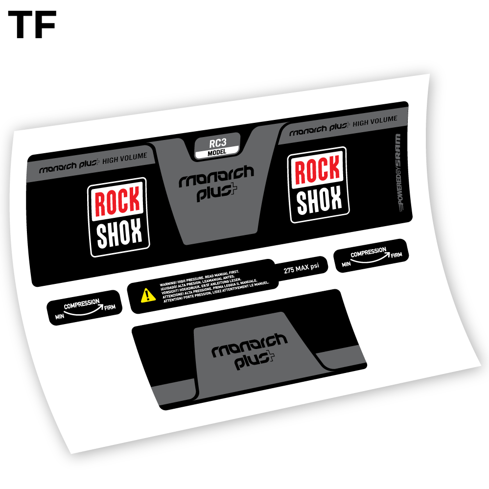 Stickers Rock Shox Monarch Plus High Volume 2014 compatibles Autocollants amortisseur VTT