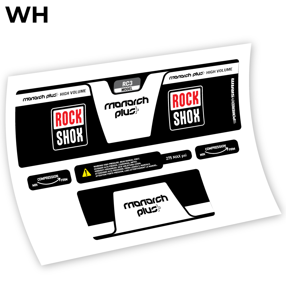 Stickers Rock Shox Monarch Plus High Volume 2014 compatibles Autocollants amortisseur VTT