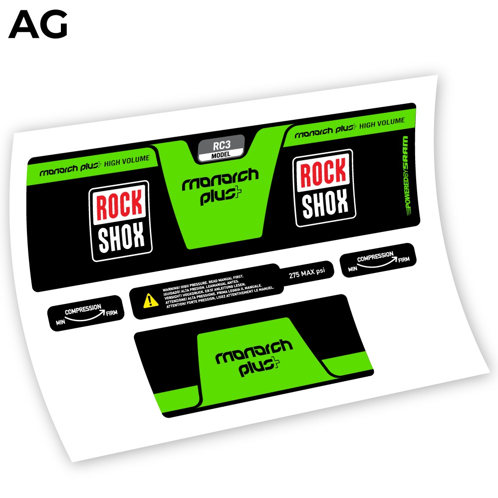 Stickers Rock Shox Monarch Plus High Volume 2014 compatibles Autocollants amortisseur VTT