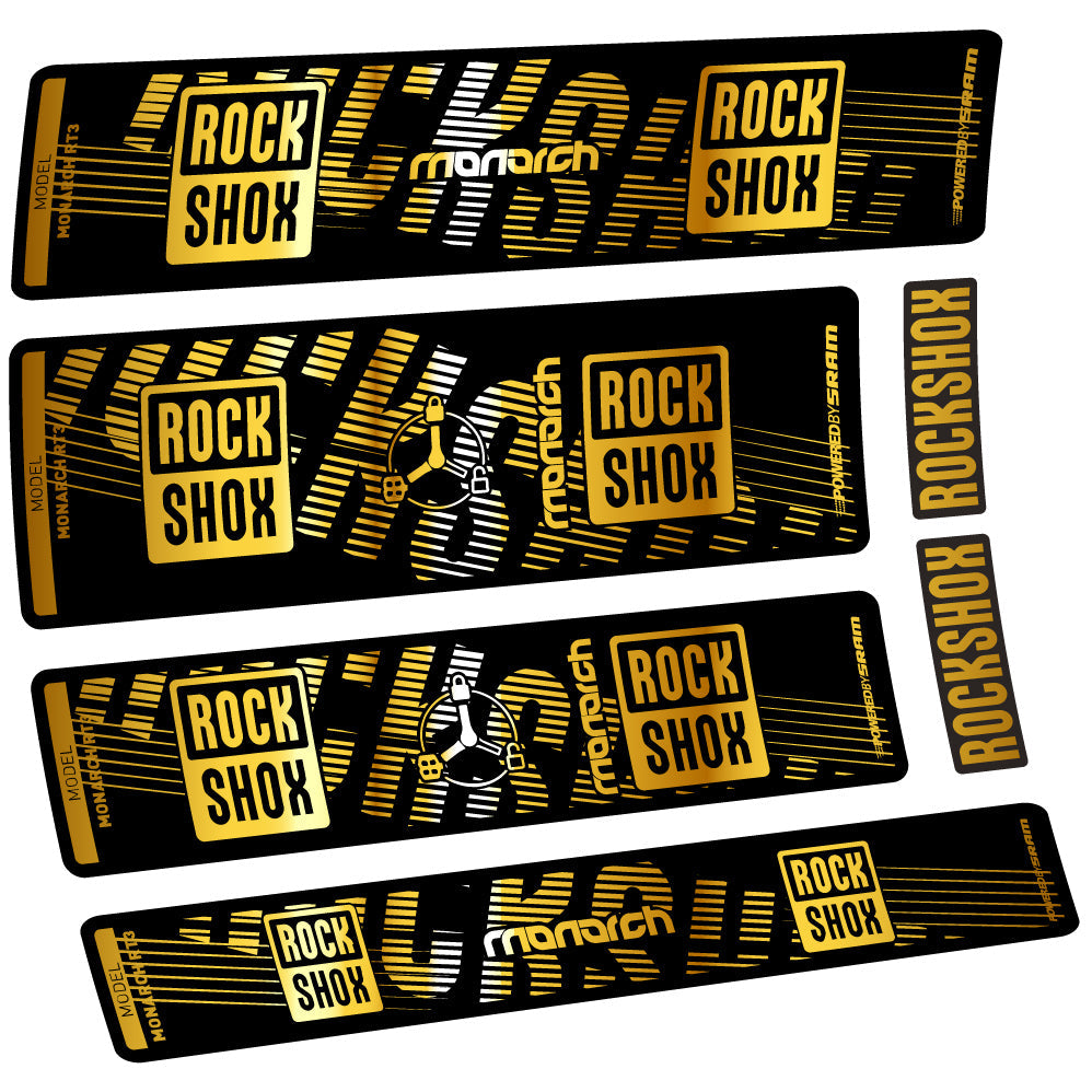Stickers Rock Shox Monarch RT3 2022 compatibles Autocollants amortisseur VTT
