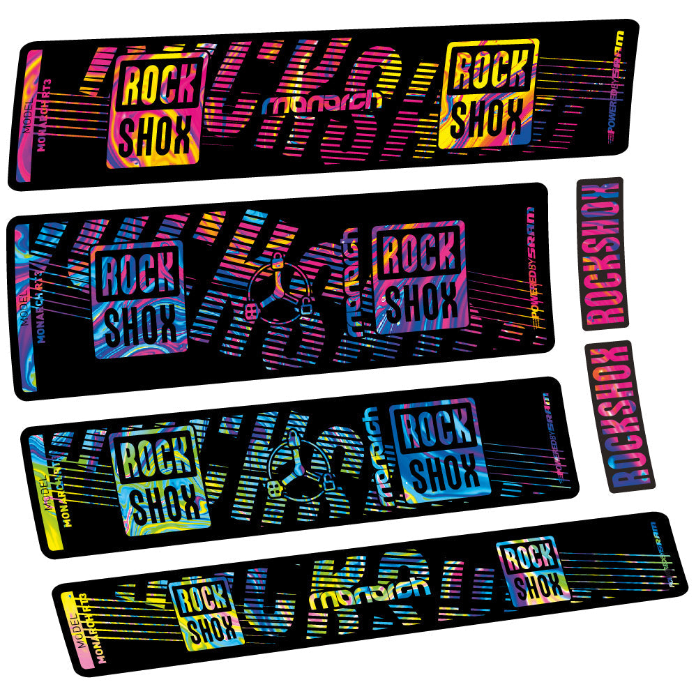 Stickers Rock Shox Monarch RT3 2022 compatibles Autocollants amortisseur VTT