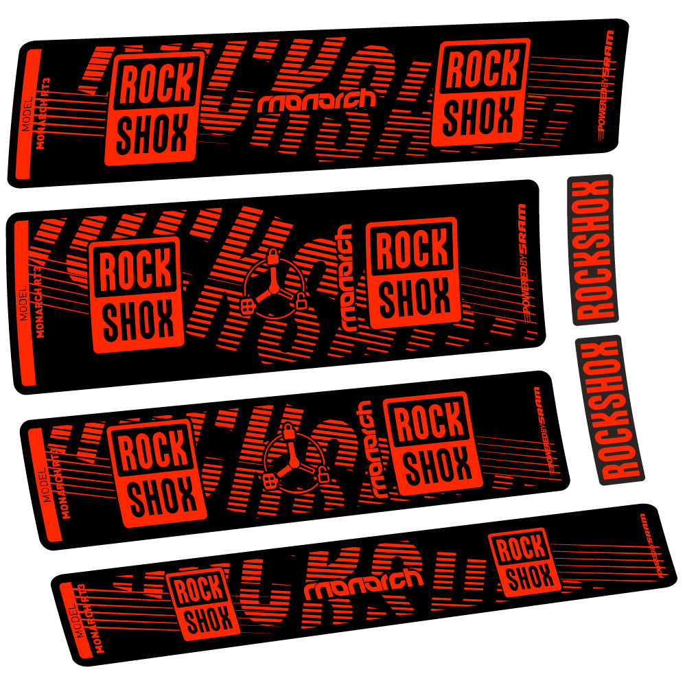 Stickers Rock Shox Monarch RT3 2022 compatibles Autocollants amortisseur VTT