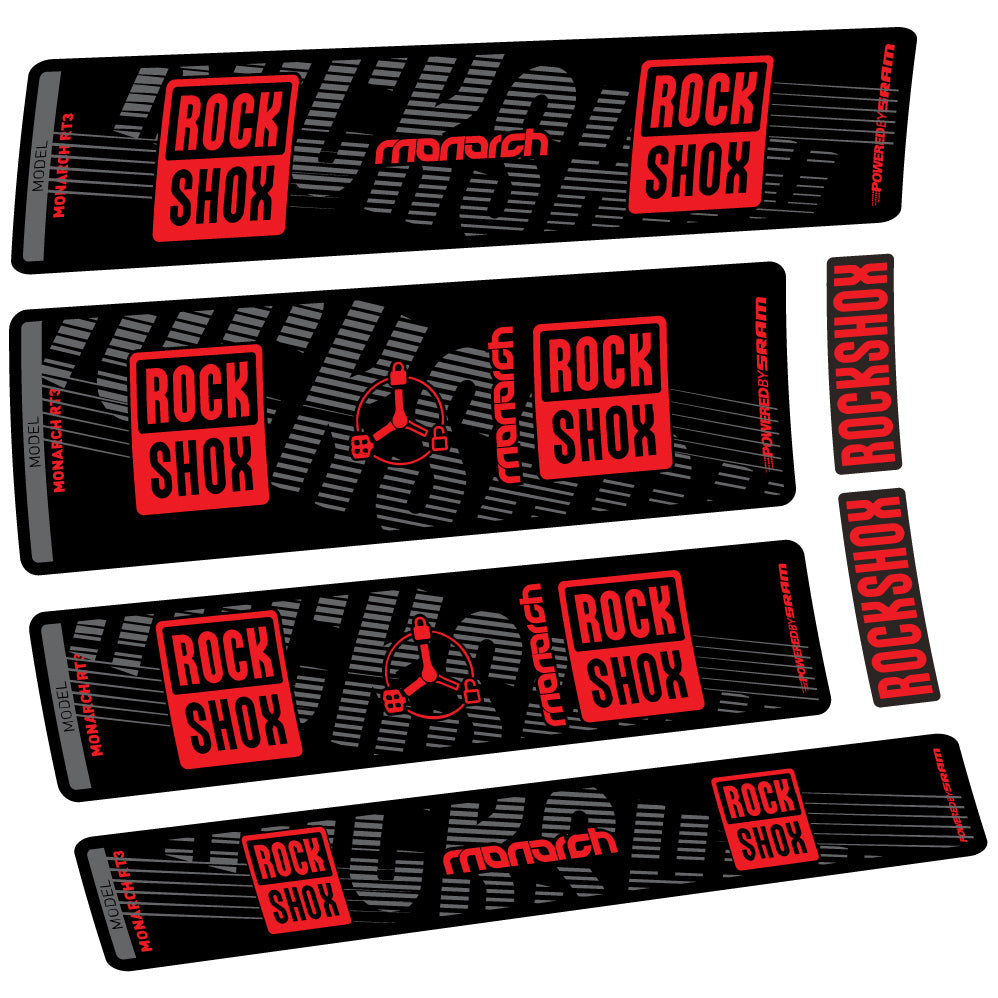 Stickers Rock Shox Monarch RT3 2022 compatibles Autocollants amortisseur VTT