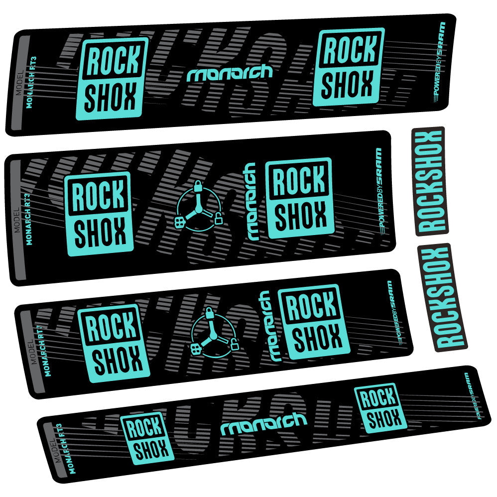 Stickers Rock Shox Monarch RT3 2022 compatibles Autocollants amortisseur VTT