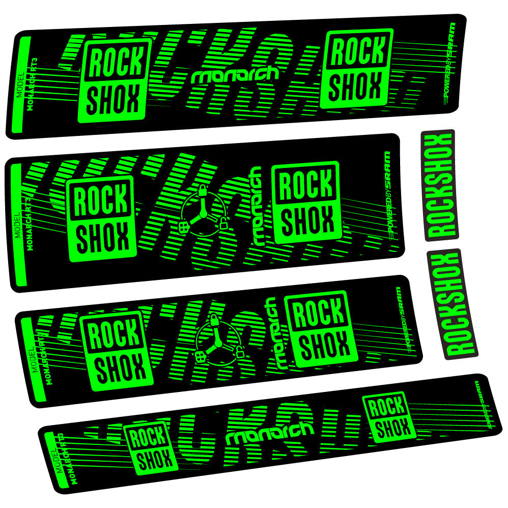 Stickers Rock Shox Monarch RT3 2022 compatibles Autocollants amortisseur VTT