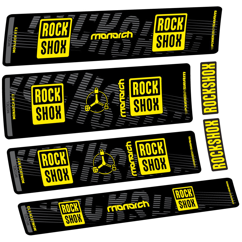 Stickers Rock Shox Monarch RT3 2022 compatibles Autocollants amortisseur VTT