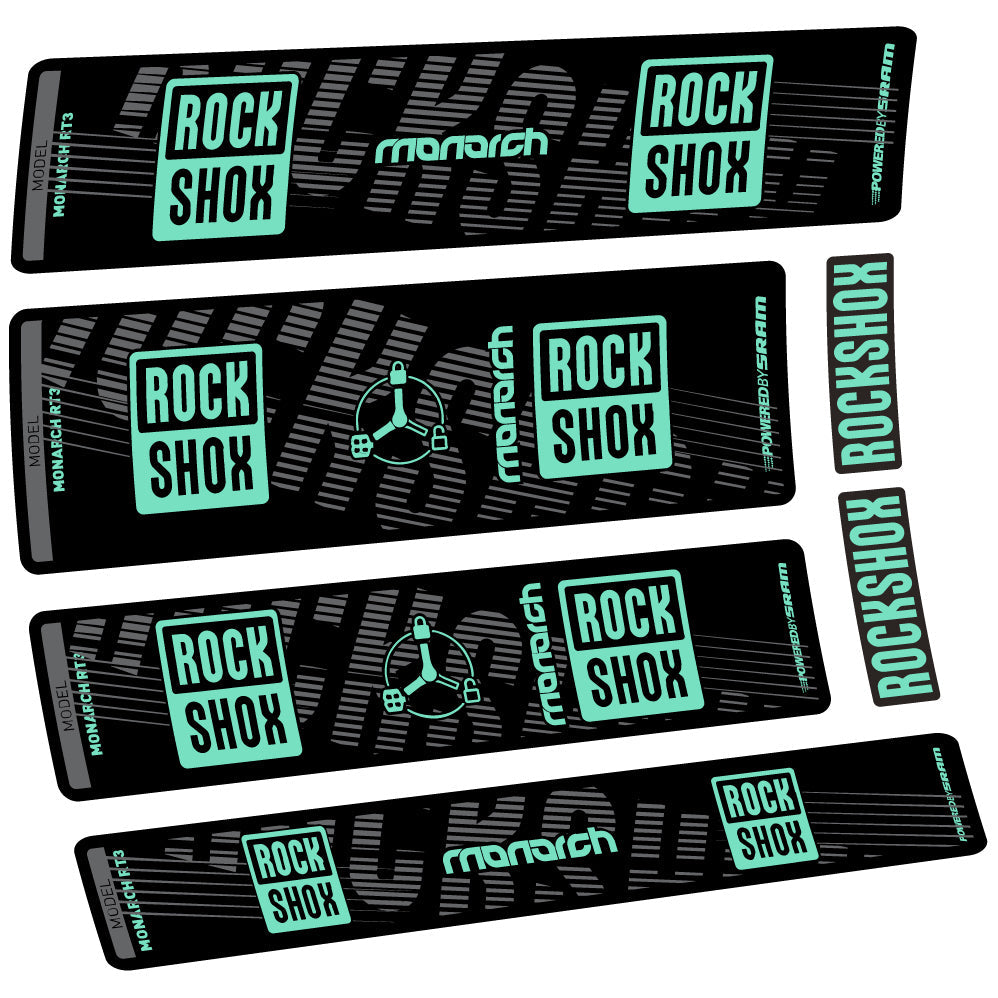 Stickers Rock Shox Monarch RT3 2022 compatibles Autocollants amortisseur VTT