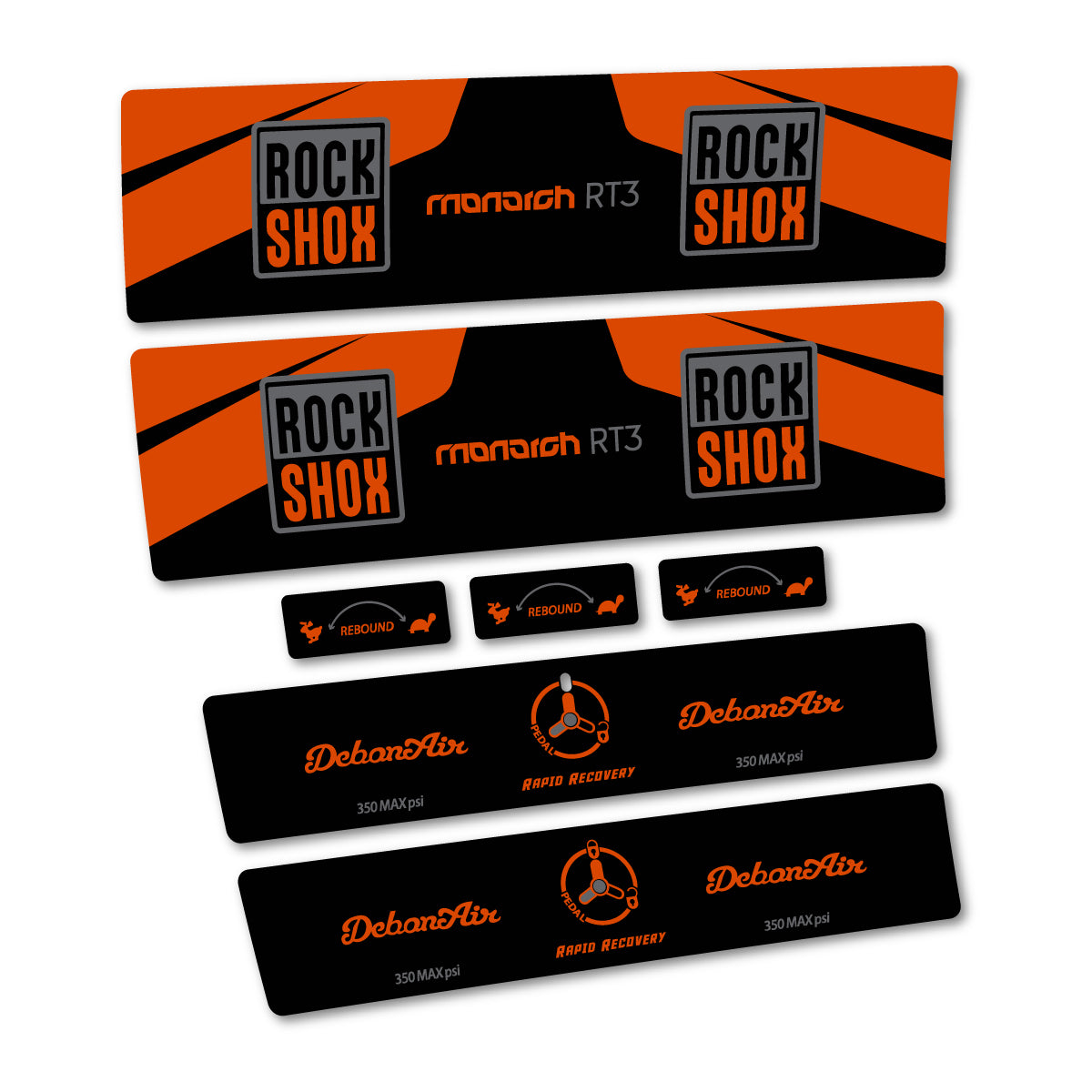 Stickers compatibles RockShox Monarch Plus RC3 2016 pour amortisseur – autocollants vinyle - Argile