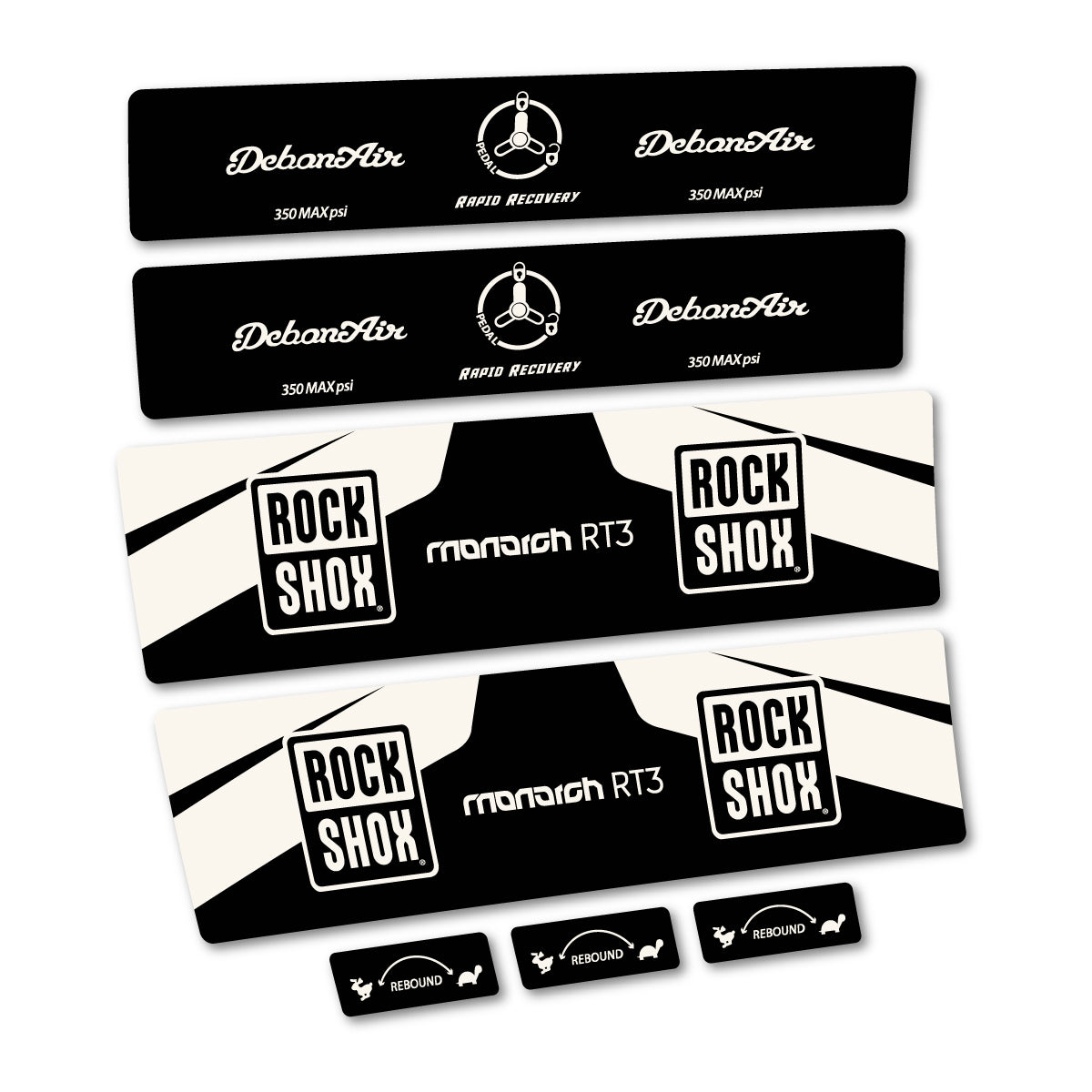 Stickers compatibles RockShox Monarch Plus RC3 v2 2016 pour amortisseur – autocollants vinyle - Blanc Cassé