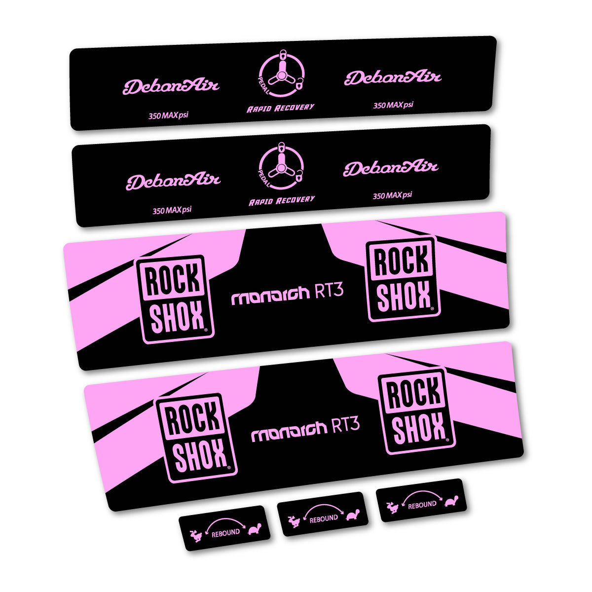 Stickers compatibles RockShox Monarch Plus RC3 v2 2016 pour amortisseur – autocollants vinyle - Lilas Clair