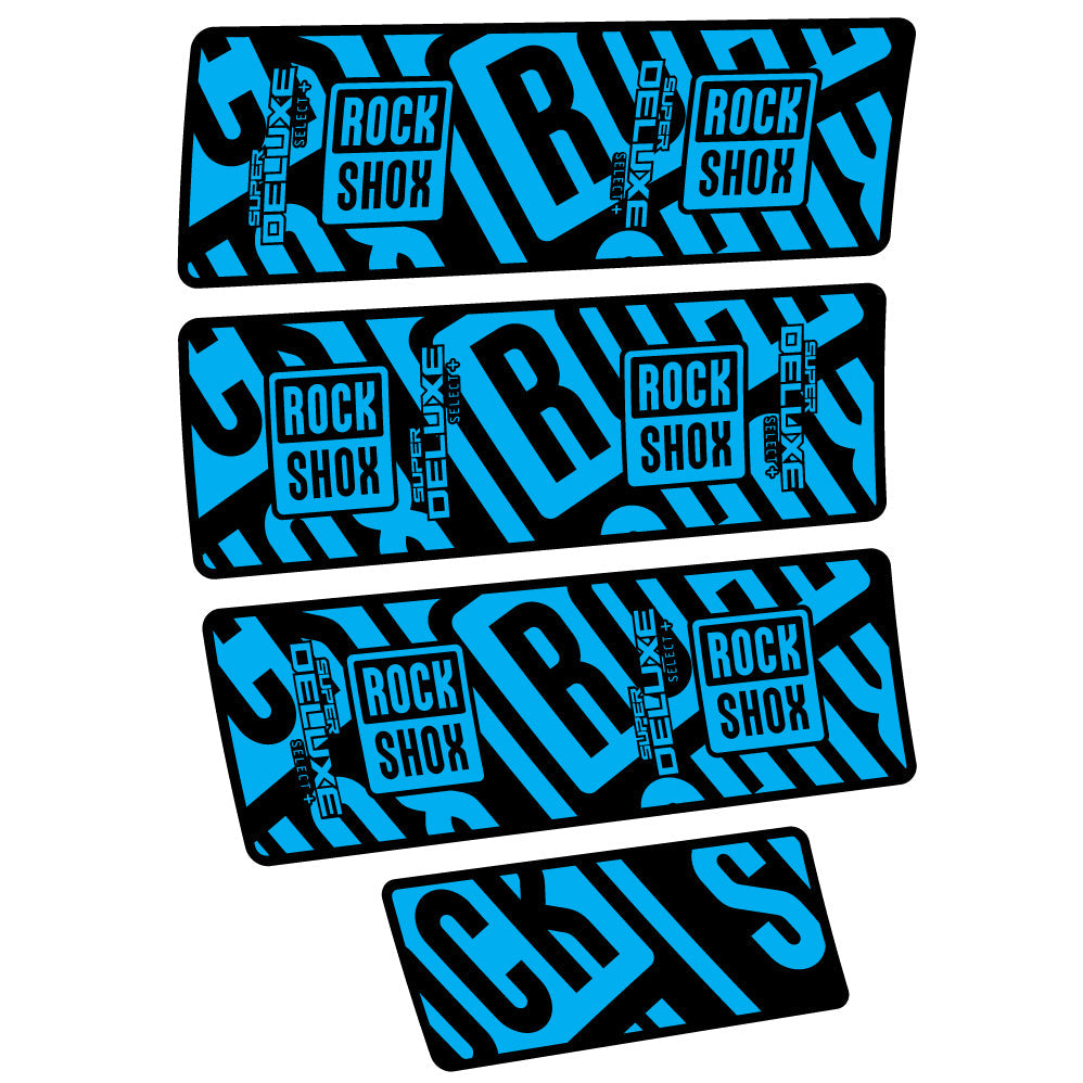 Stickers Rock Shox Super Deluxe Select Plus compatibles Autocollants amortisseur VTT