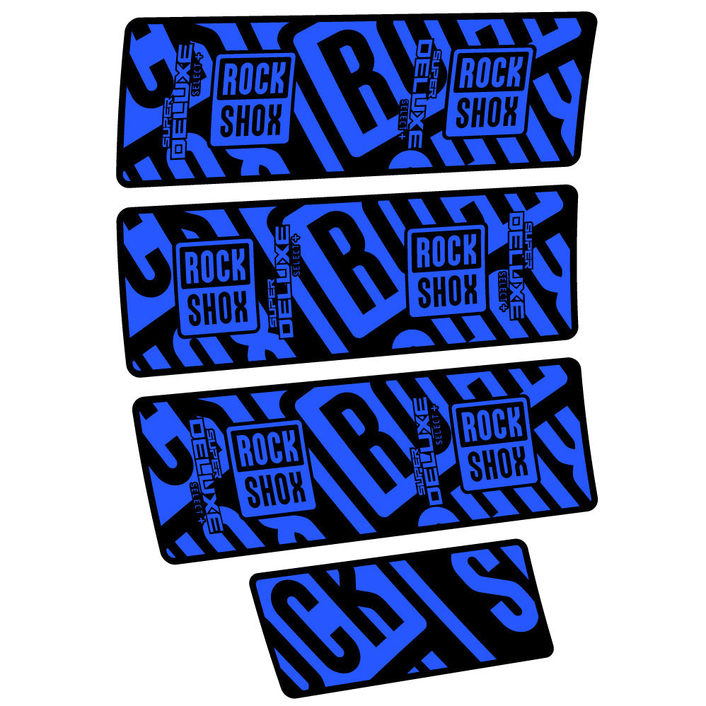 Stickers Rock Shox Super Deluxe Select Plus compatibles Autocollants amortisseur VTT