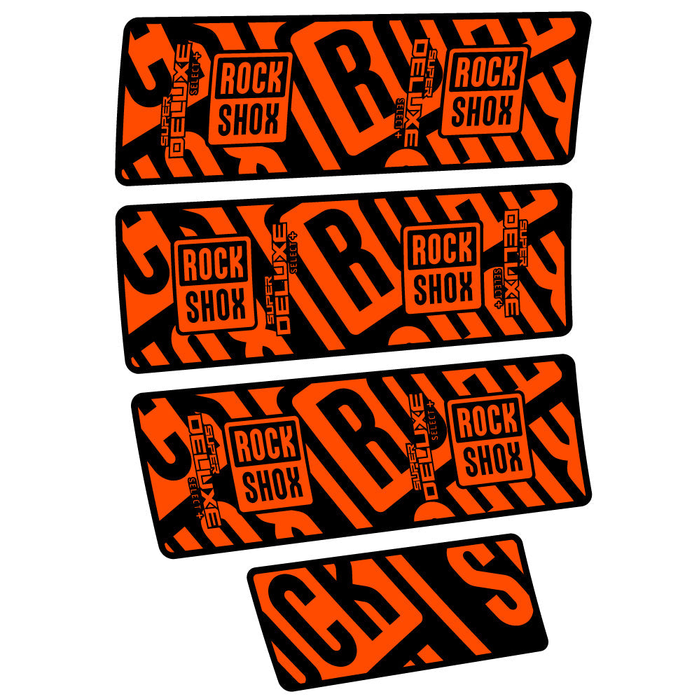 Stickers Rock Shox Super Deluxe Select Plus compatibles Autocollants amortisseur VTT