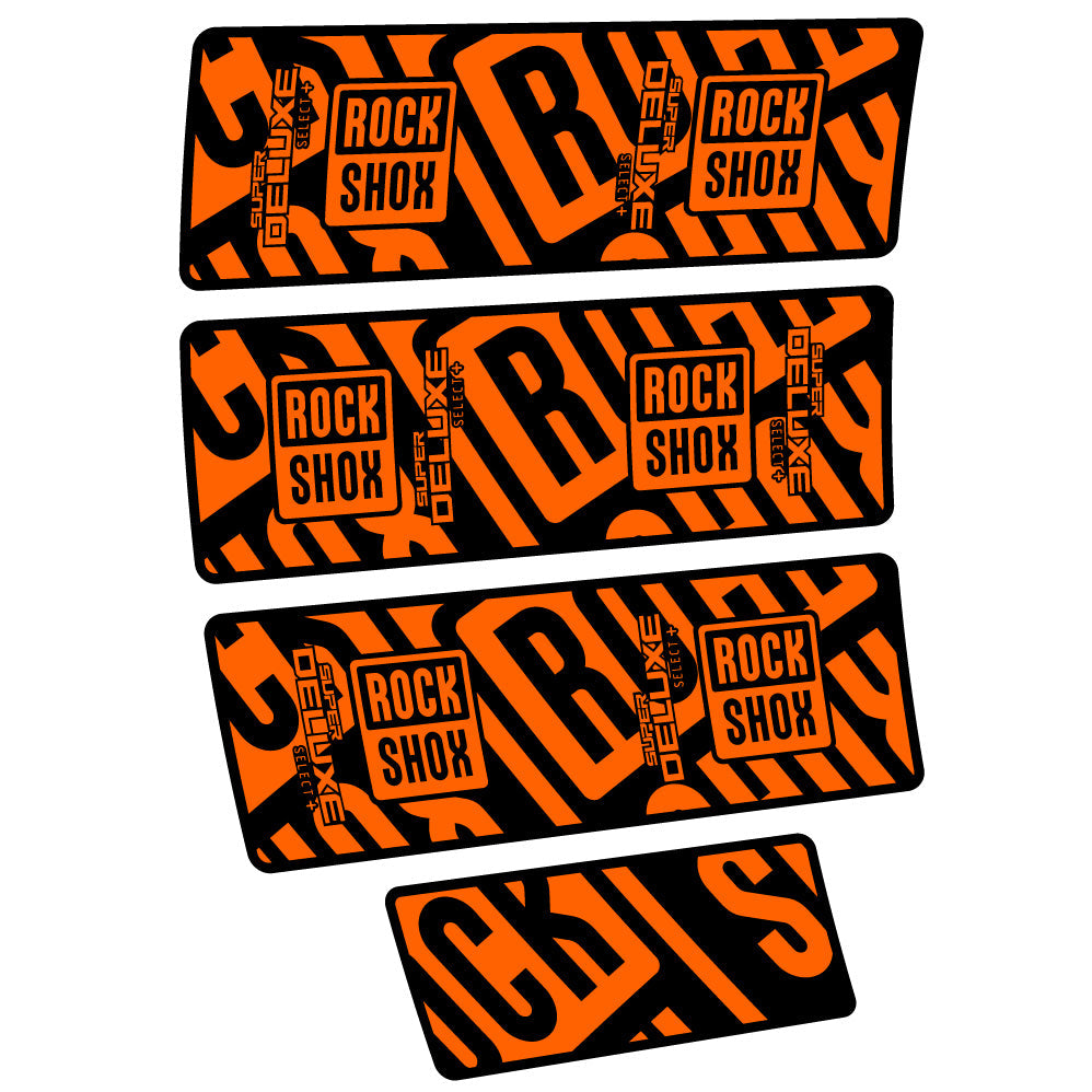 Stickers Rock Shox Super Deluxe Select Plus compatibles Autocollants amortisseur VTT