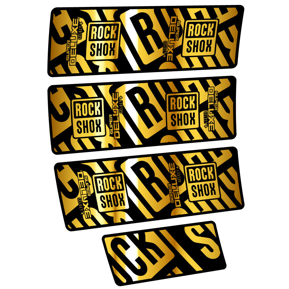 Stickers Rock Shox Super Deluxe Select Plus compatibles Autocollants amortisseur VTT