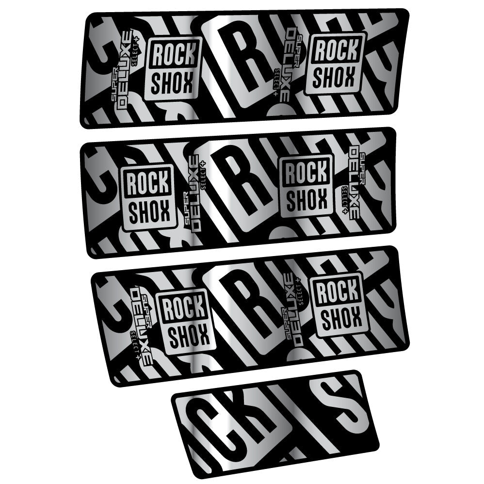 Stickers Rock Shox Super Deluxe Select Plus compatibles Autocollants amortisseur VTT