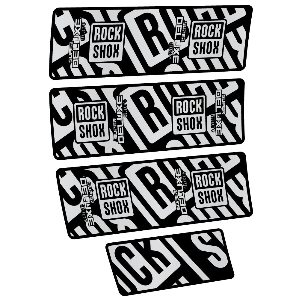 Stickers Rock Shox Super Deluxe Select Plus compatibles Autocollants amortisseur VTT