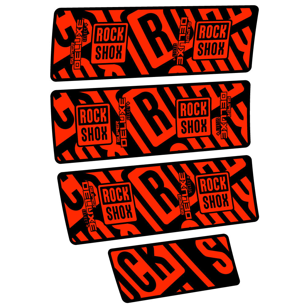 Stickers Rock Shox Super Deluxe Select Plus compatibles Autocollants amortisseur VTT