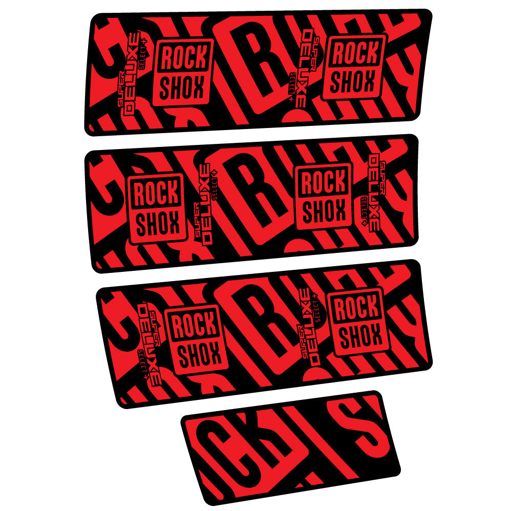Stickers Rock Shox Super Deluxe Select Plus compatibles Autocollants amortisseur VTT