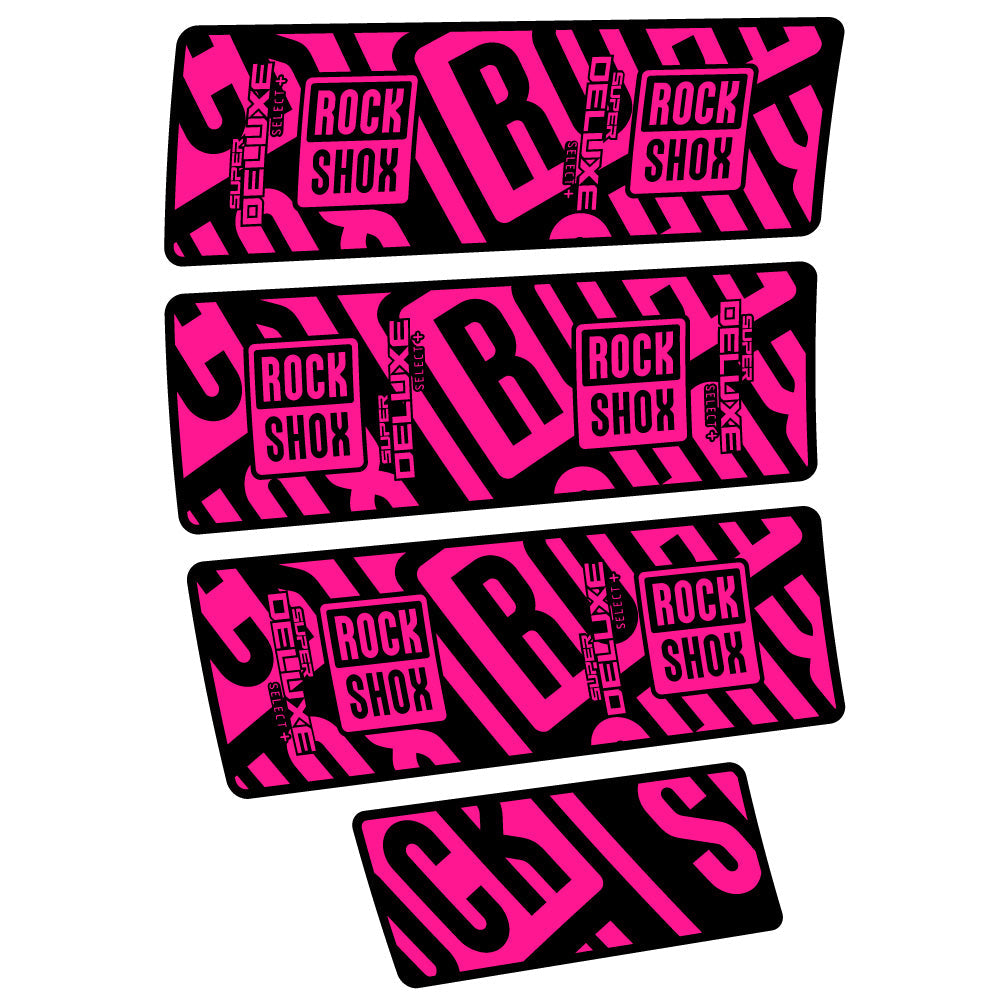 Stickers Rock Shox Super Deluxe Select Plus compatibles Autocollants amortisseur VTT