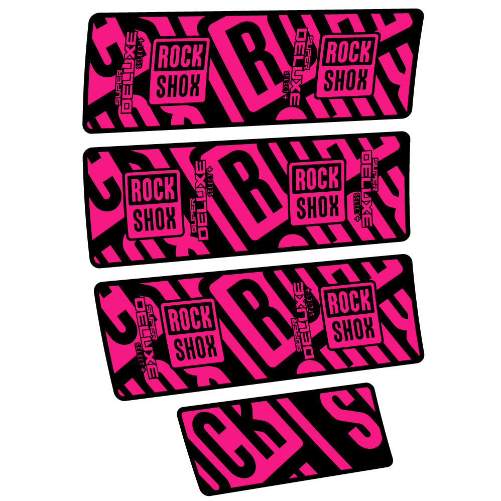 Stickers Rock Shox Super Deluxe Select Plus compatibles Autocollants amortisseur VTT