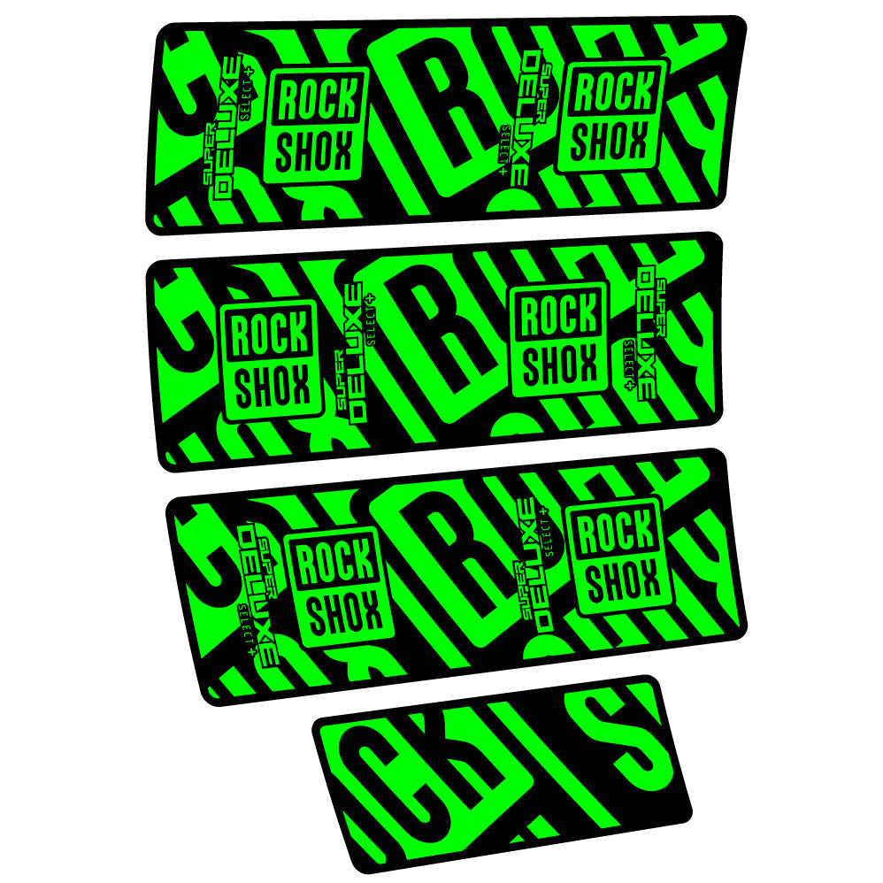 Stickers Rock Shox Super Deluxe Select Plus compatibles Autocollants amortisseur VTT