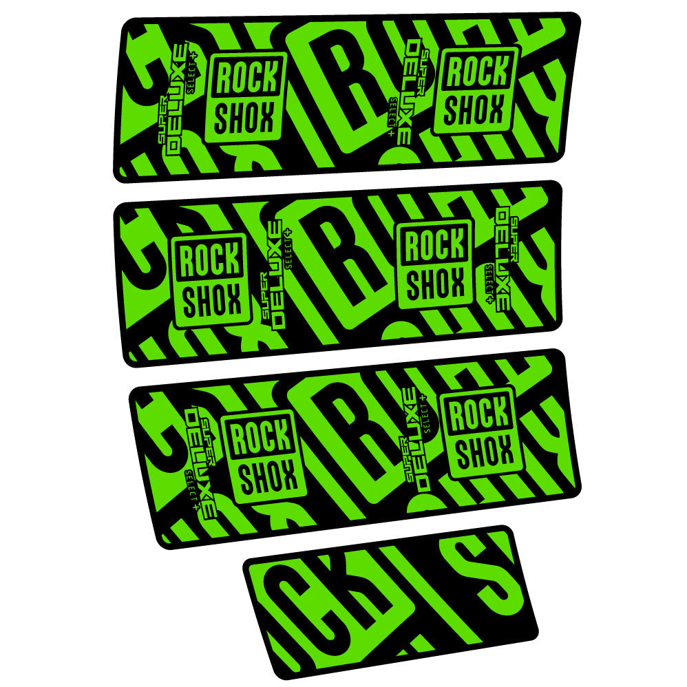 Stickers Rock Shox Super Deluxe Select Plus compatibles Autocollants amortisseur VTT