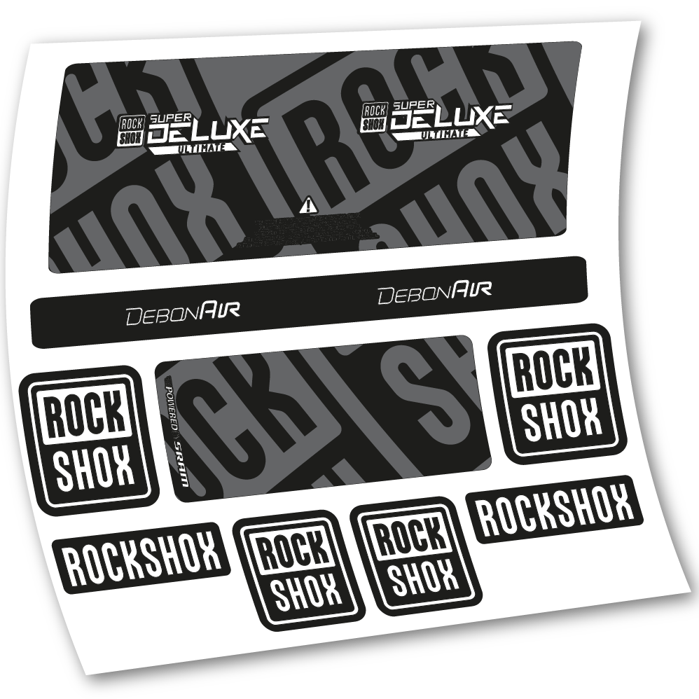 Stickers Rock Shox Super Deluxe Ultimate 2020 compatibles Autocollants amortisseur VTT