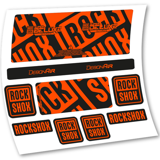 Stickers Rock Shox Super Deluxe Ultimate 2020 compatibles Autocollants amortisseur VTT
