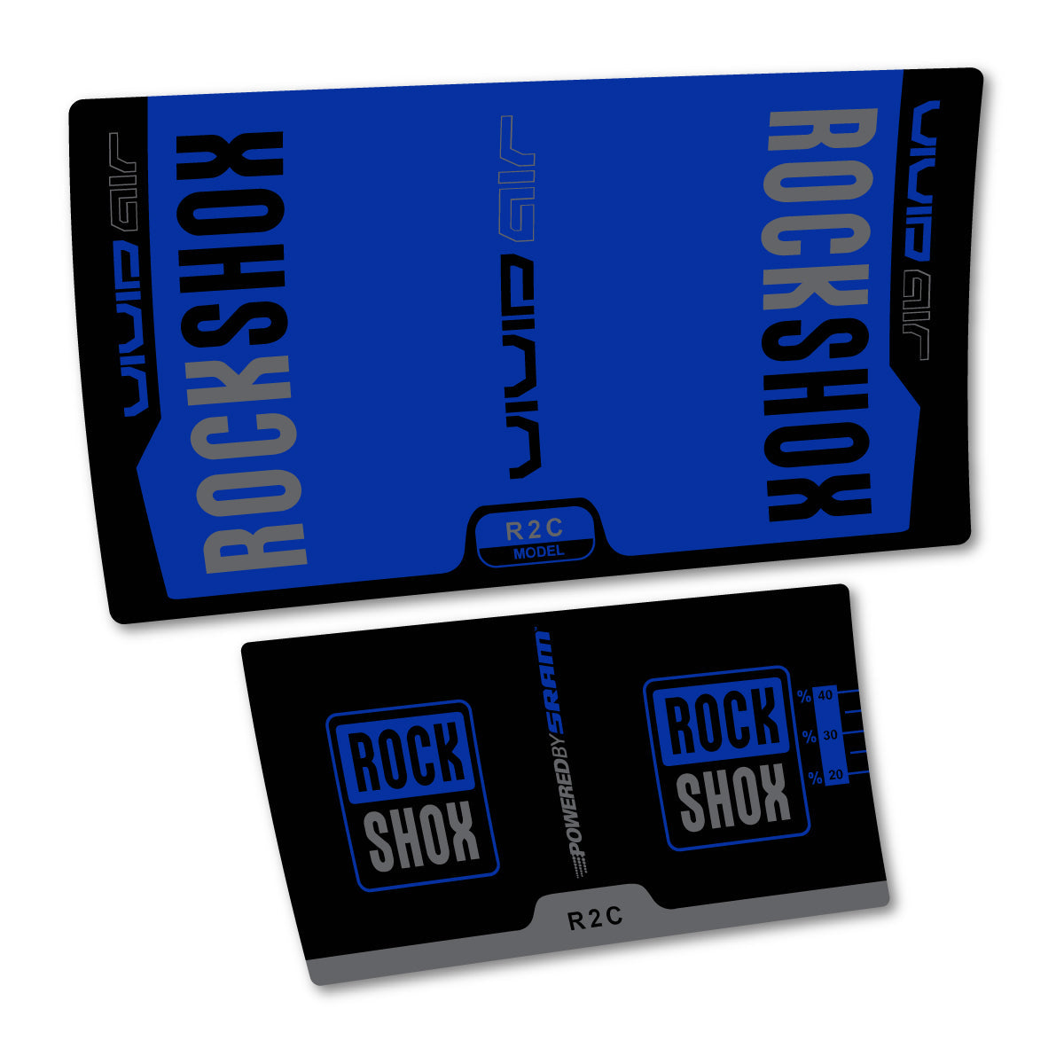 Ultramarine Blue decal for RockShox Vivid Air R2C 2015 rear shock – bike sticker vinyl