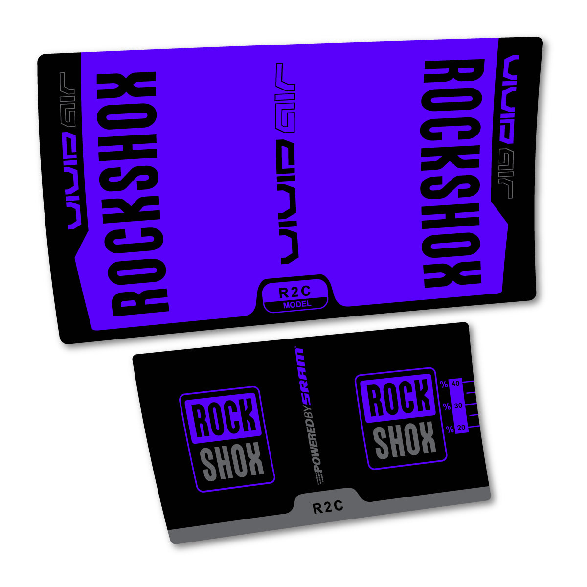 Stickers compatibles RockShox Vivid Air R2C v2 2015 pour amortisseur – autocollants vinyle - Bleu Reflex