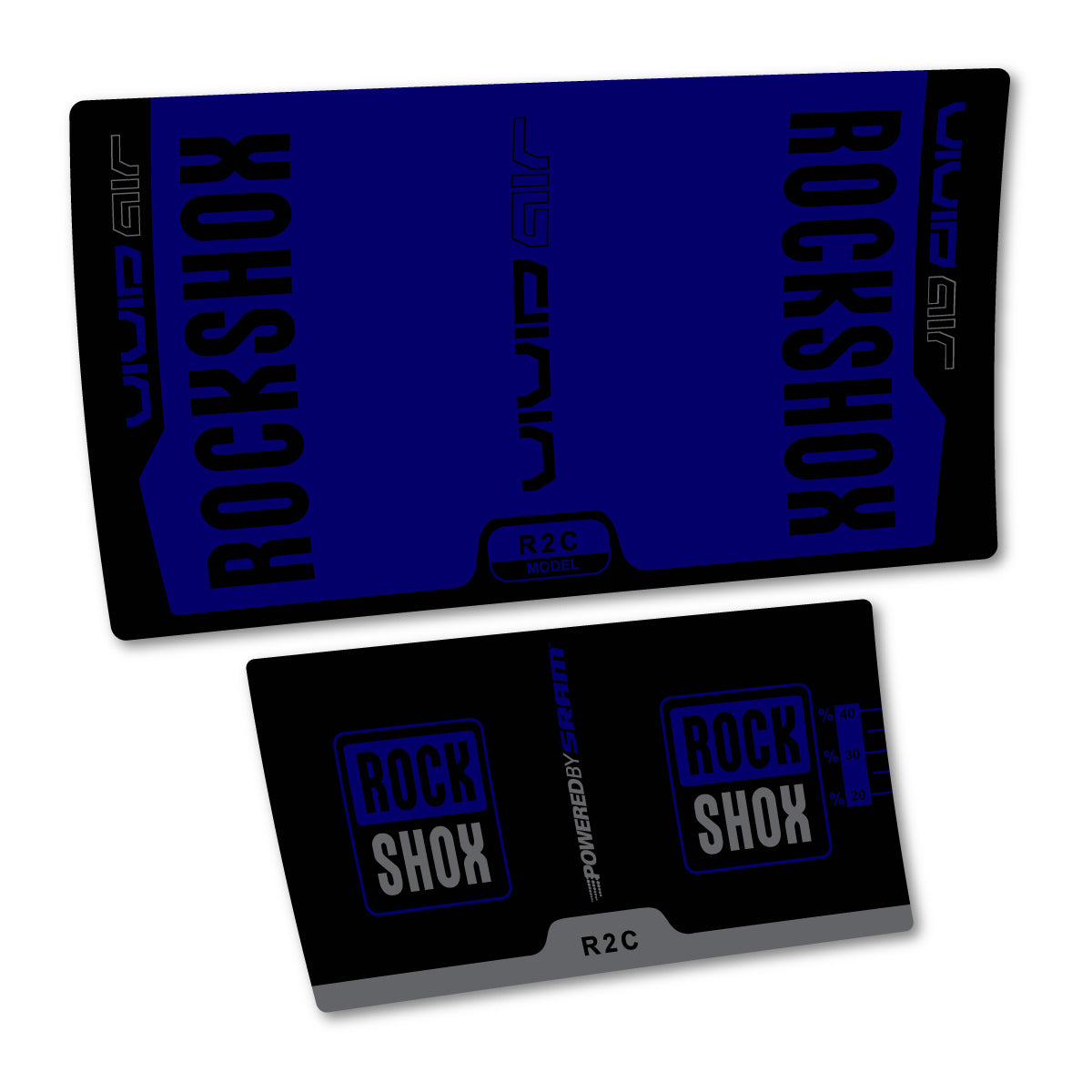 Stickers compatibles RockShox Vivid Air R2C v2 2015 pour amortisseur – autocollants vinyle - Bleu Scandinave