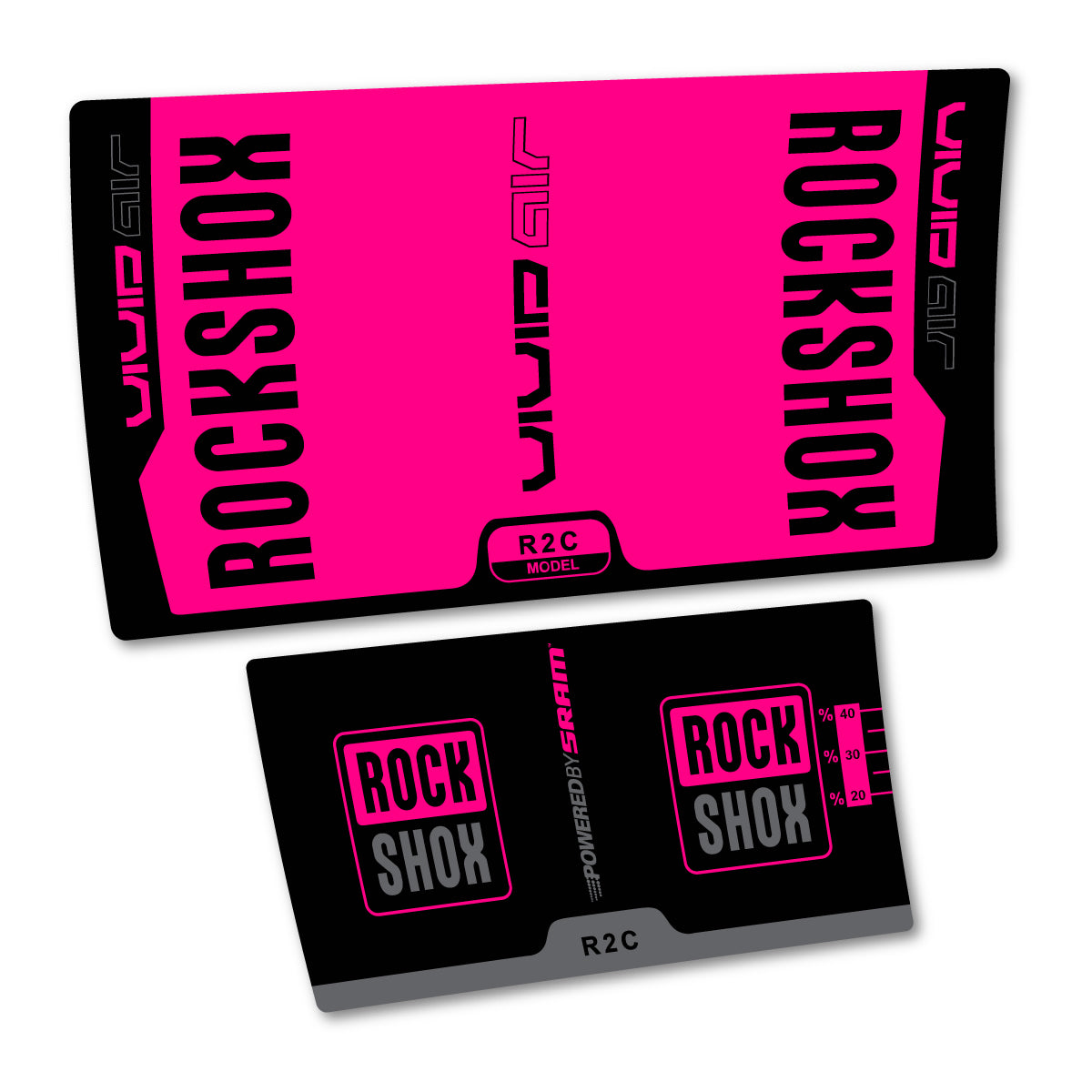Stickers compatibles RockShox Vivid Air R2C v2 2015 pour amortisseur – autocollants vinyle - Fuchsia
