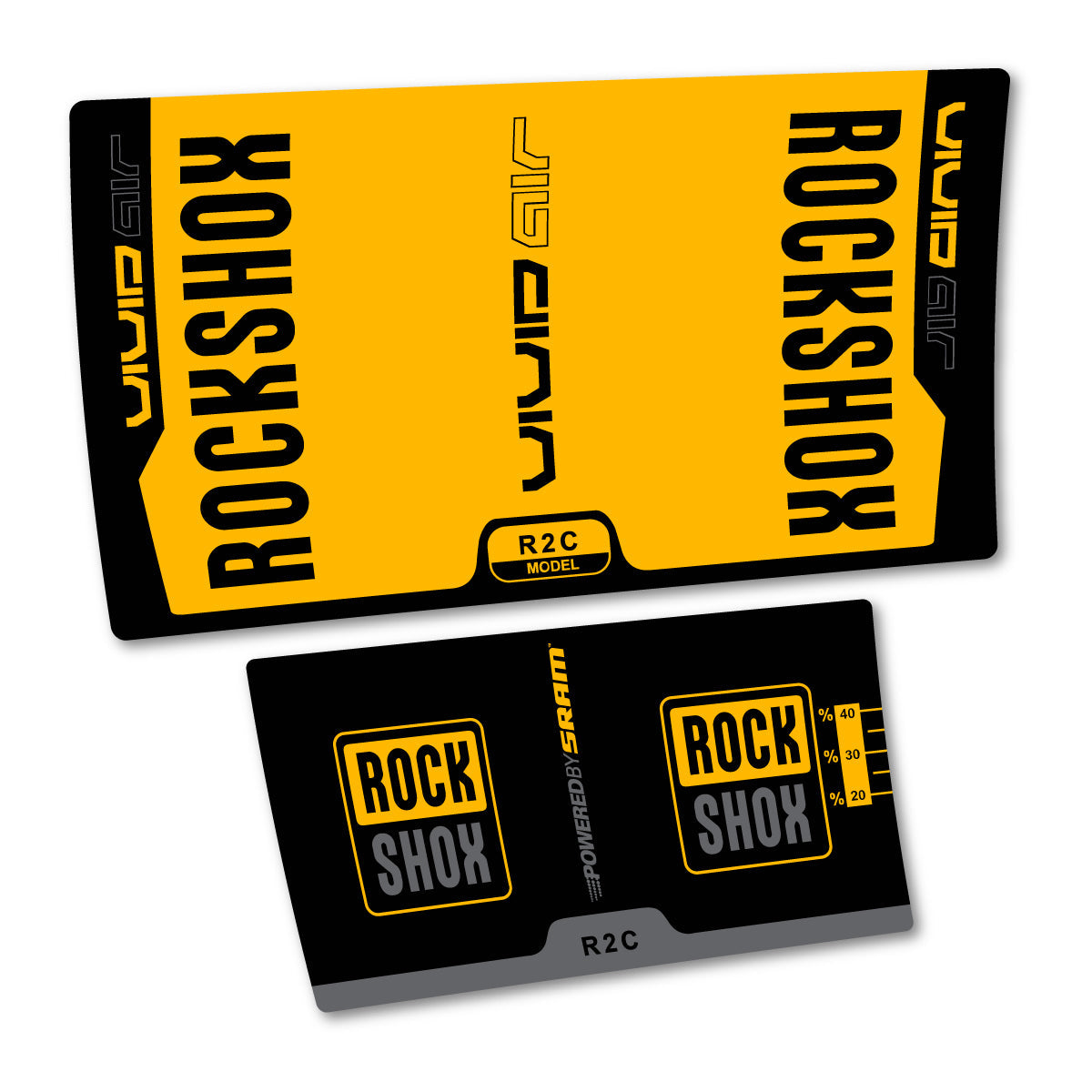 Medium Yellow decal for RockShox Vivid Air R2C v2 2015 rear shock – bike sticker vinyl