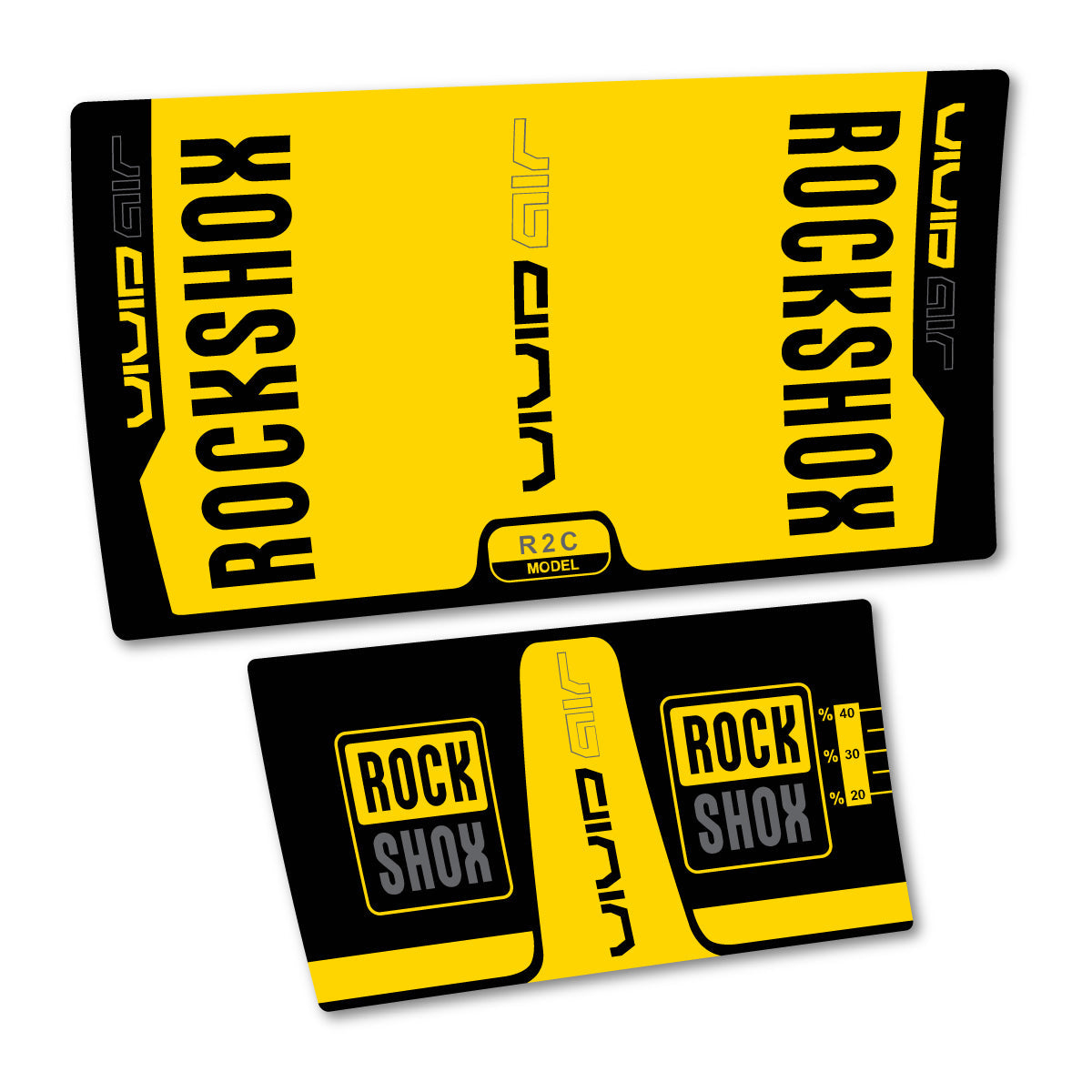 Banana Yellow decal for RockShox Vivid Air R2C 2016 rear shock – bike sticker vinyl