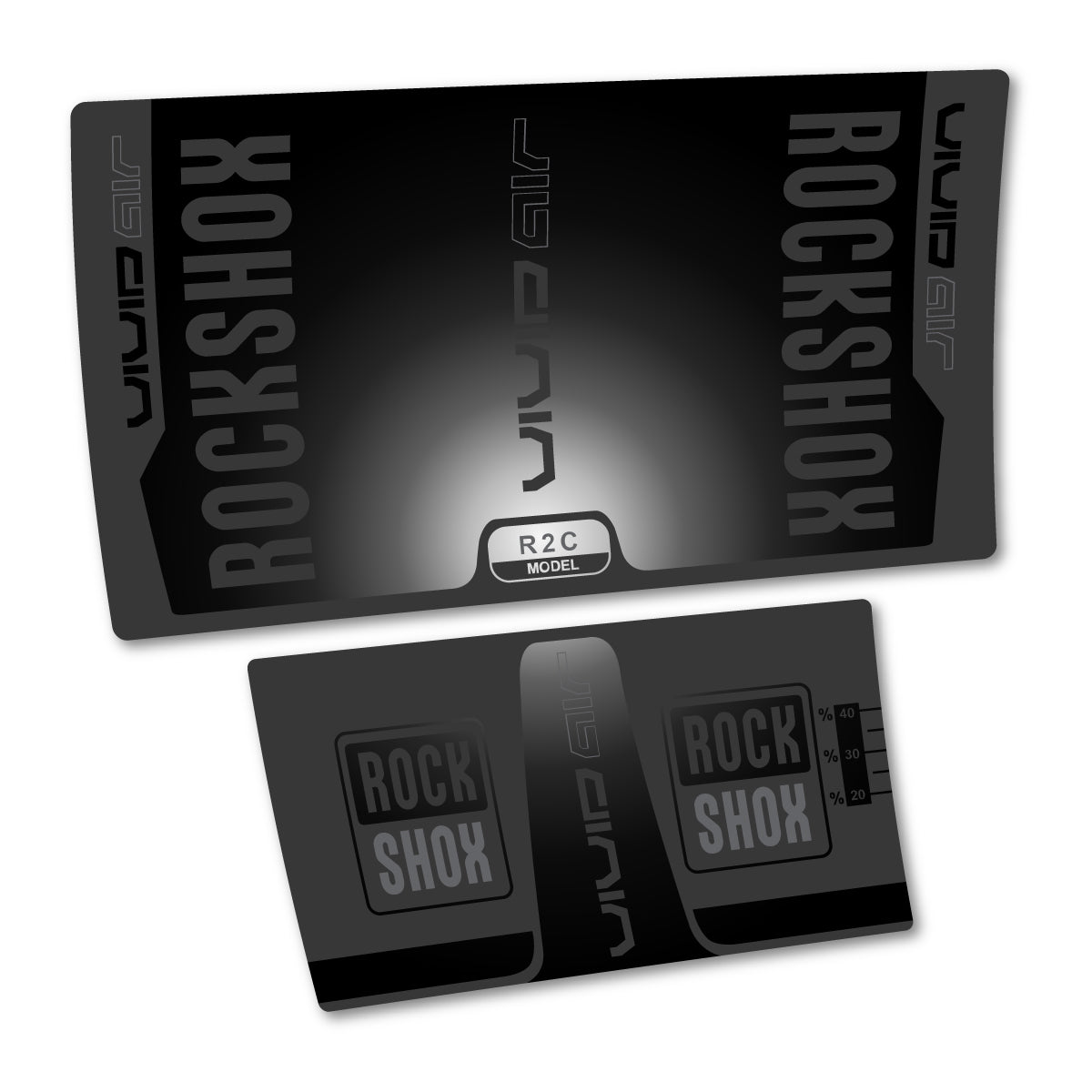 Black decal for RockShox Vivid Air R2C 2016 rear shock – bike sticker vinyl