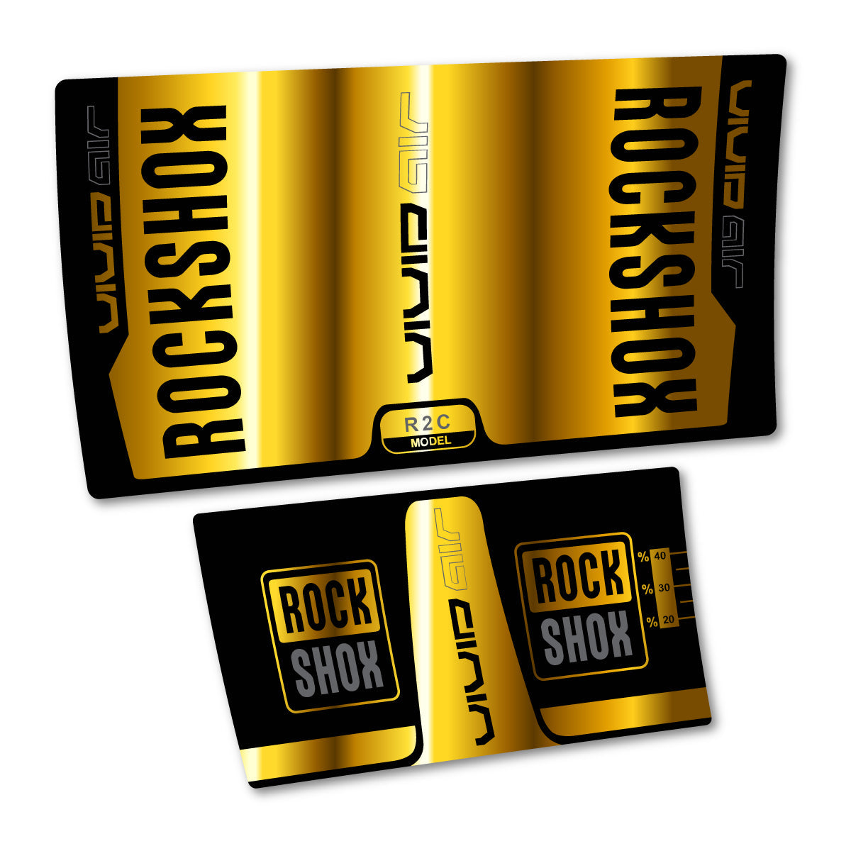 Chrome Gold decal for RockShox Vivid Air R2C 2016 rear shock – bike sticker vinyl
