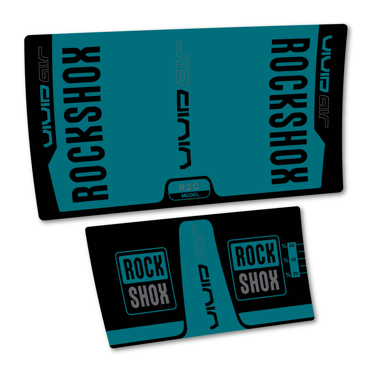 Stickers compatibles RockShox Vivid Air R2C 2016 pour amortisseur – autocollants vinyle - Pétrole Foncé