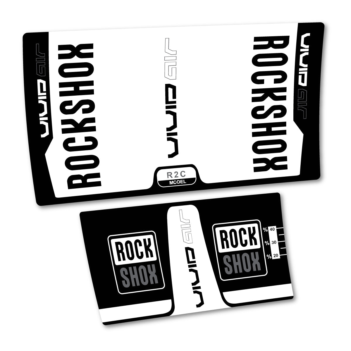 White decal for RockShox Vivid Air R2C 2016 rear shock – bike sticker vinyl