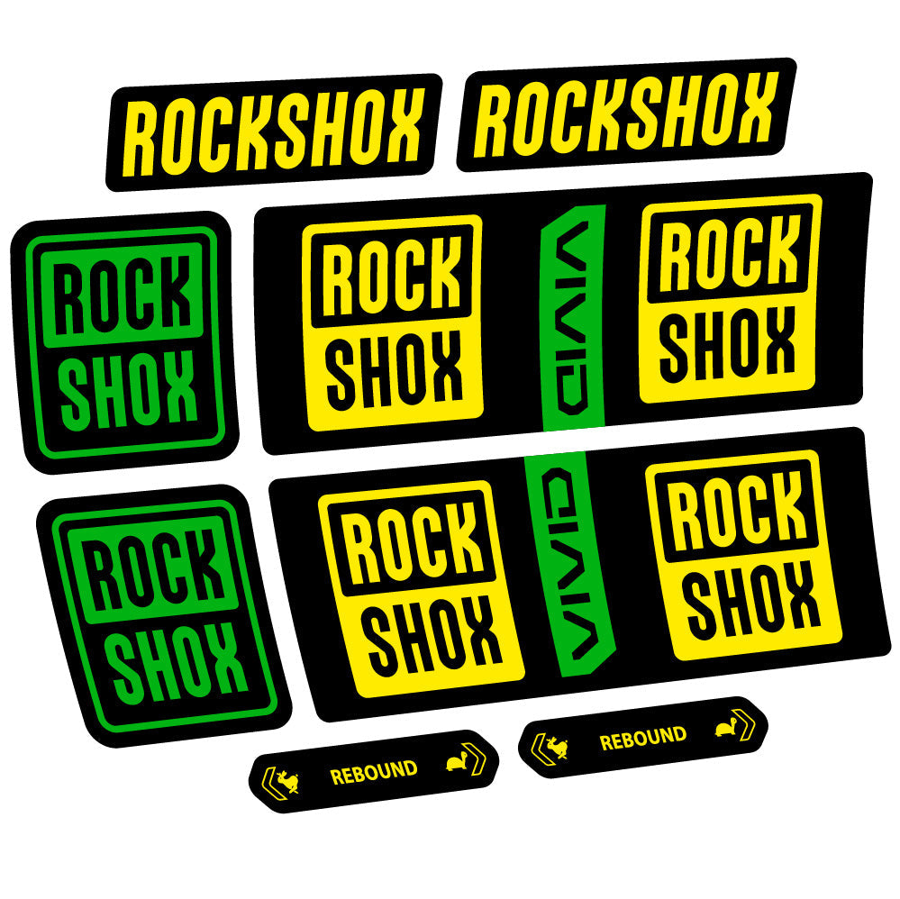 Stickers RockShox Vivid Coil Base 2025 compatibles - Autocollants amortisseur VTT