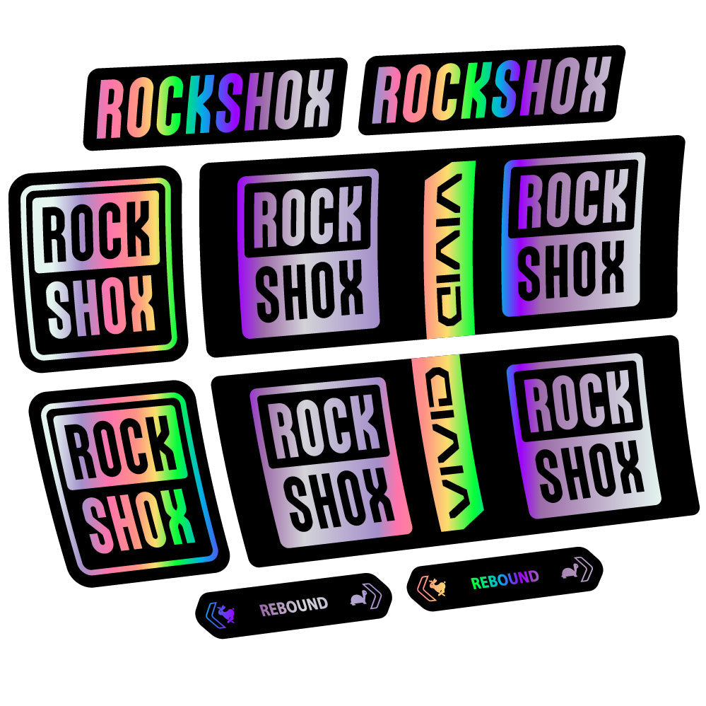 Stickers Rock Shox Vivid Coil Base 2025 compatibles Autocollants amortisseur VTT