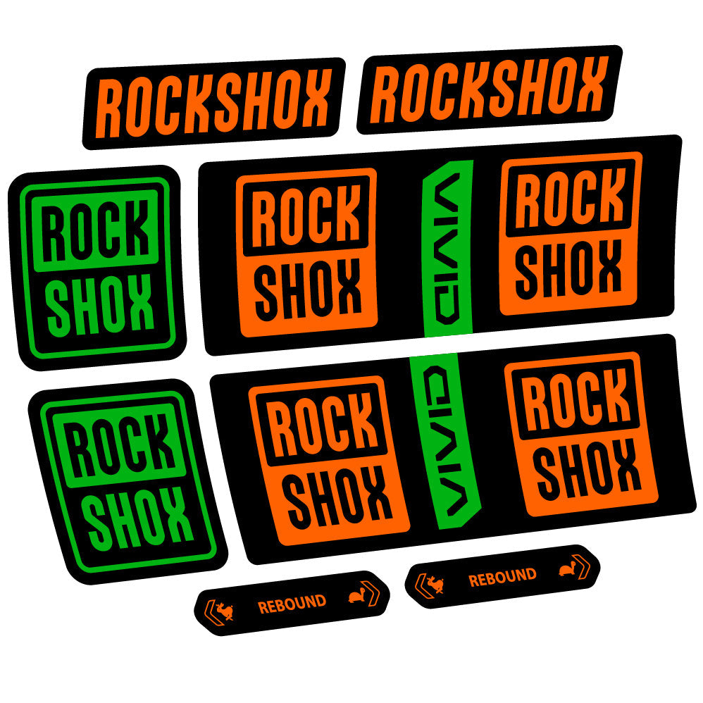 Stickers RockShox Vivid Coil Base 2025 compatibles - Autocollants amortisseur VTT