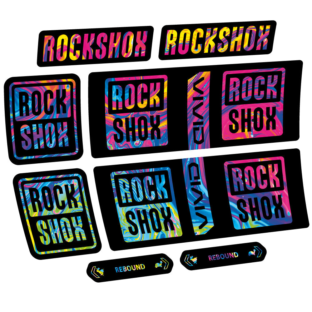 Stickers Rock Shox Vivid Coil Base 2025 compatibles Autocollants amortisseur VTT
