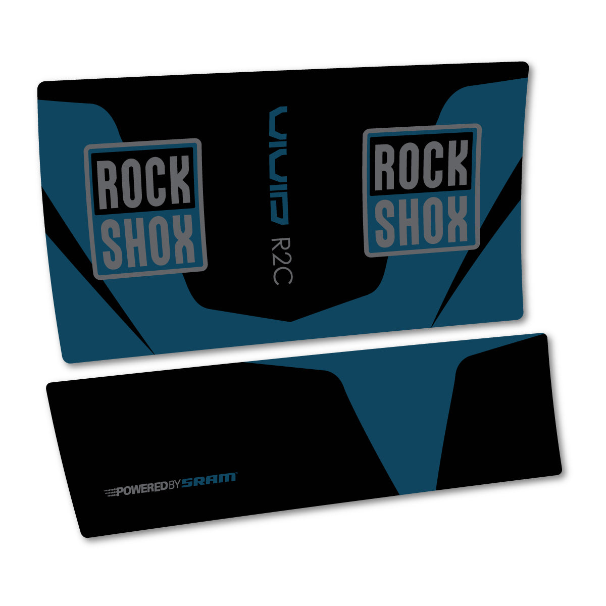 Stickers compatibles RockShox Vivid R2C 2015 pour amortisseur – autocollants vinyle - Bleu Lac Foncé