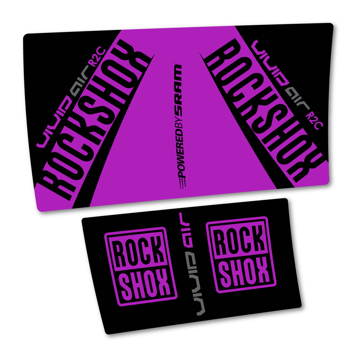 Stickers compatibles RockShox Vivid Air R2C 2017 pour amortisseur – autocollants vinyle - Rose Violet