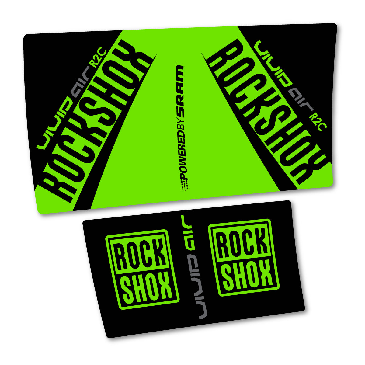 Stickers compatibles RockShox Vivid Air R2C 2017 pour amortisseur – autocollants vinyle - Vert Pistache