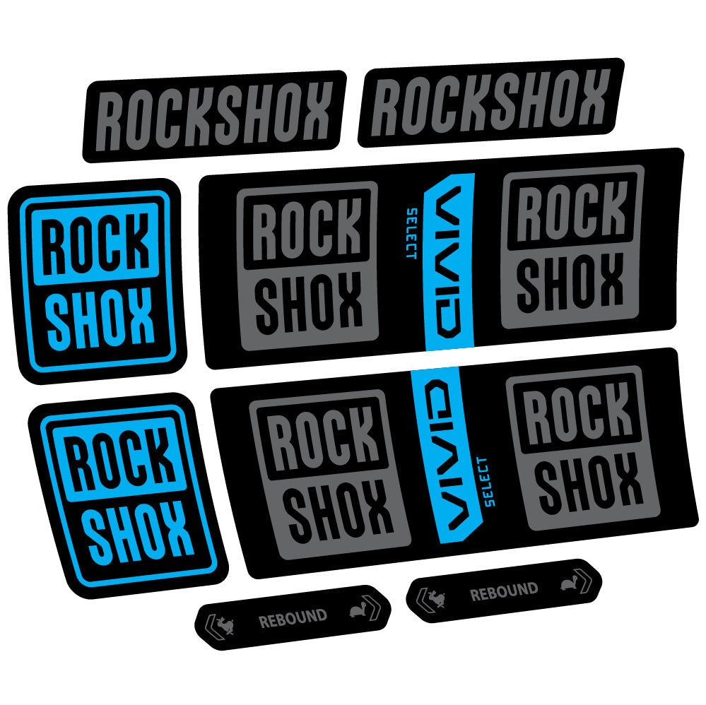 Stickers Rock Shox Vivid Coil Select compatibles Autocollants amortisseur VTT